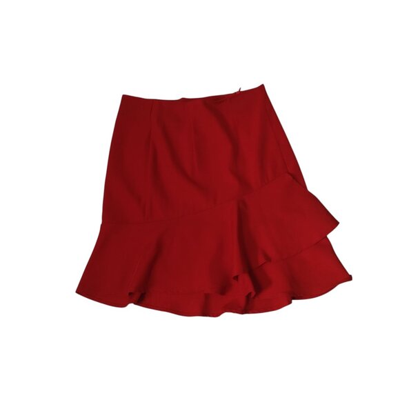 Smash! Women's XS Red Tiered Ruffle Mini Skirt Colorful Flirty Feminine Party - Picture 1 of 4